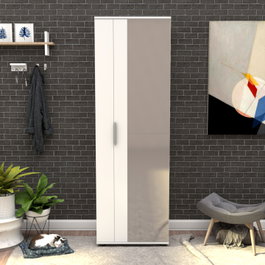 Hanah Home Zapatero con Puerta de Espejo Blanco